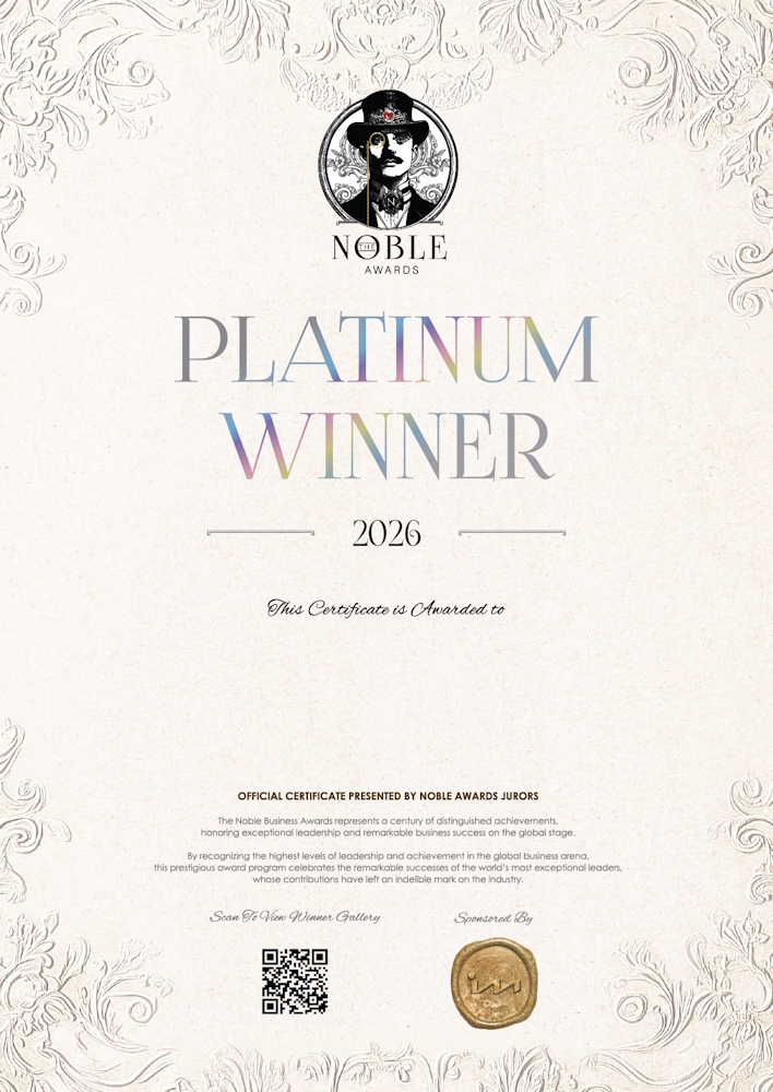Noble Business Awards Certificate