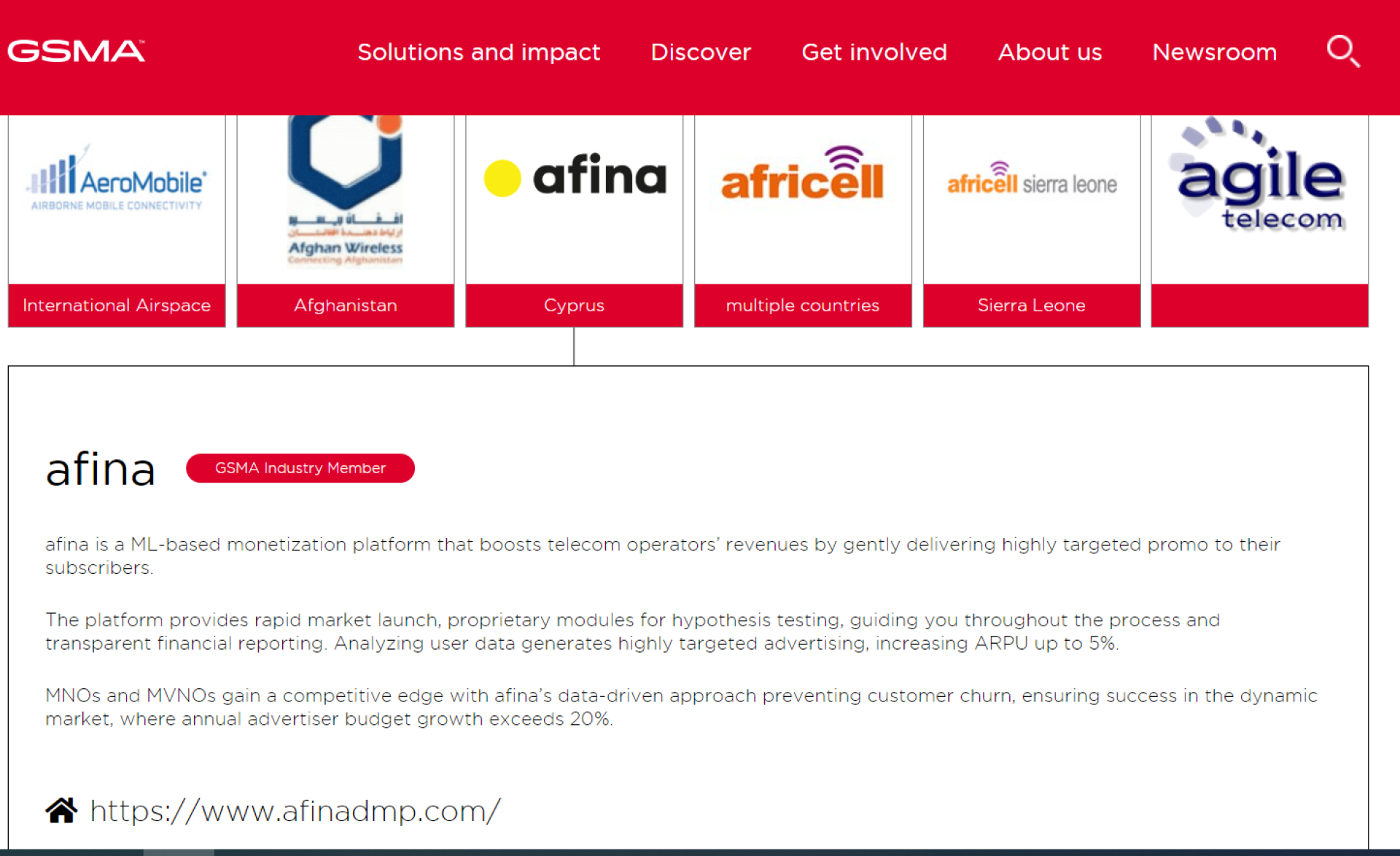 afina Data Monetization Platform