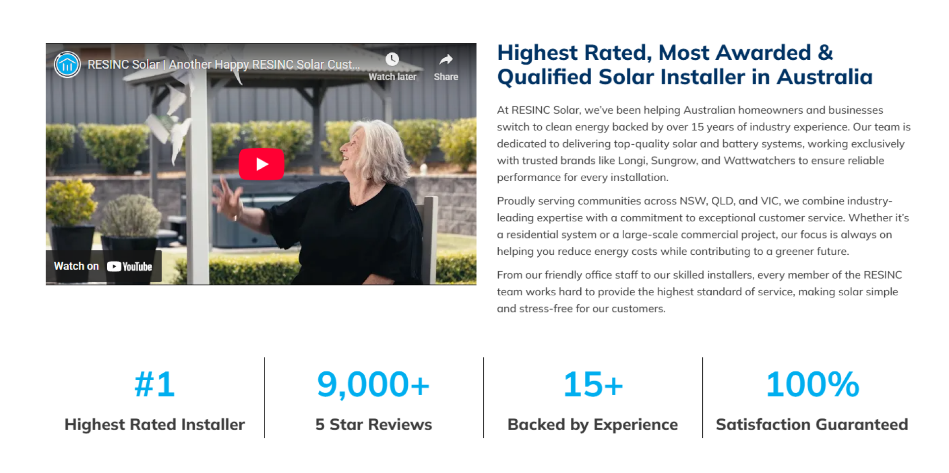 RESINC Solar, leaders in customer service excellence in Energy