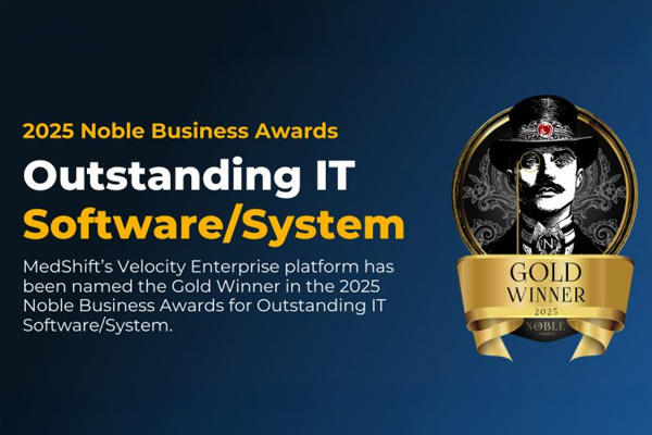 MedShift's Velocity Enterprise platform has been named the Gold Winner in the 2025 Noble Business Awards for Outstanding IT Software/System!